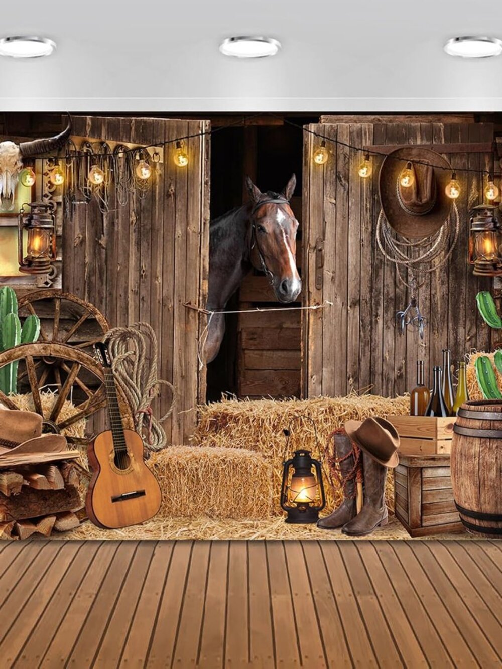 Western Cowboy Birthday Party Decorations Backdrop 7x5ft